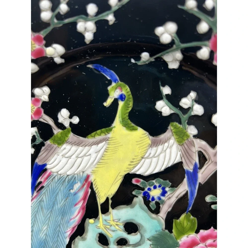 Antique Nippon Peacock/ Phoenix Bird Plate 9.5